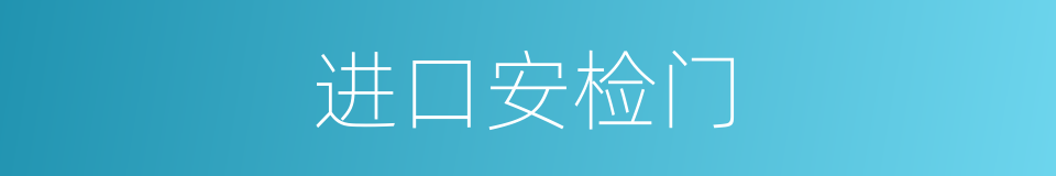 进口安检门的同义词
