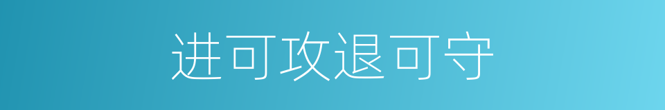 进可攻退可守的同义词