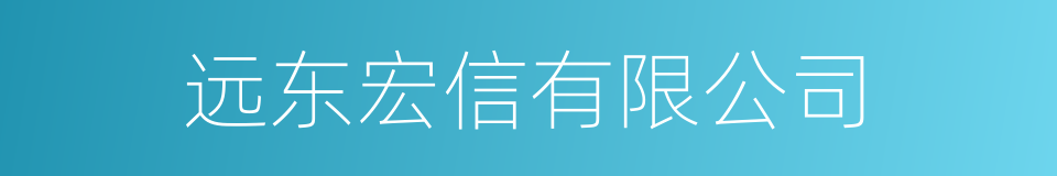 远东宏信有限公司的同义词