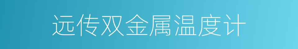 远传双金属温度计的同义词