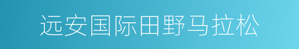 远安国际田野马拉松的同义词