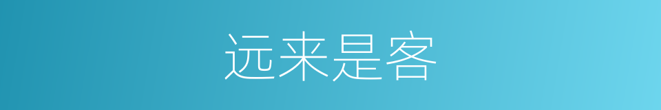 远来是客的同义词