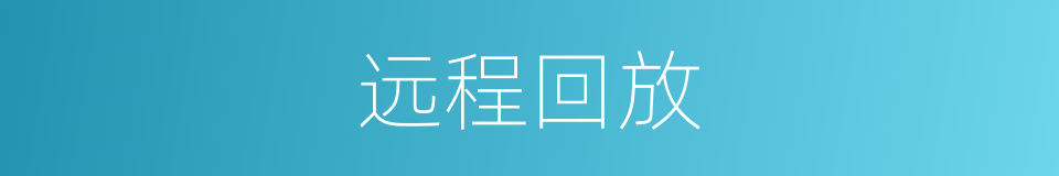 远程回放的同义词