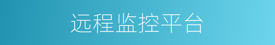 远程监控平台的同义词