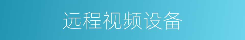 远程视频设备的同义词