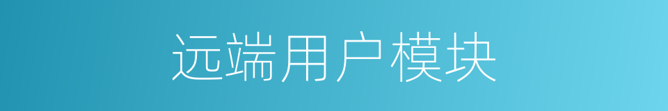 远端用户模块的同义词