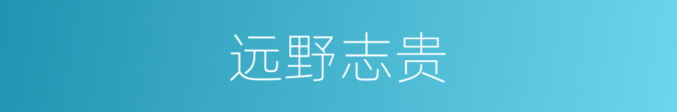 远野志贵的同义词