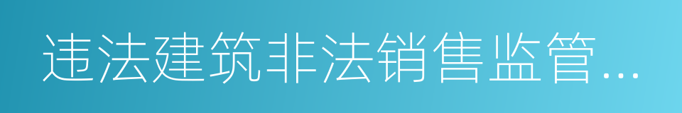 违法建筑非法销售监管执法的同义词