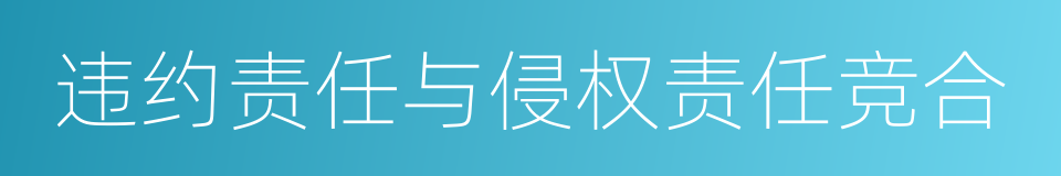 违约责任与侵权责任竞合的同义词