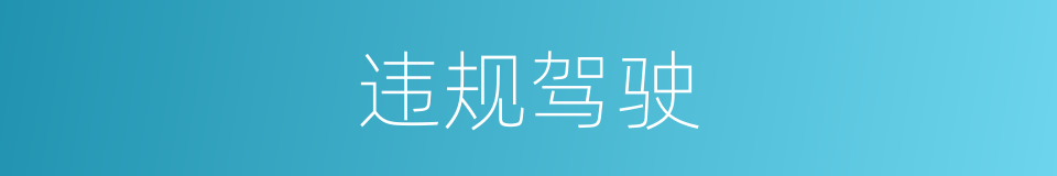 违规驾驶的同义词