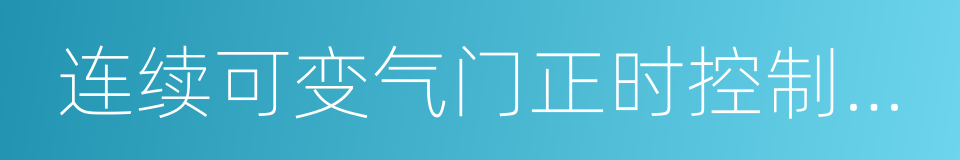 连续可变气门正时控制系统的同义词