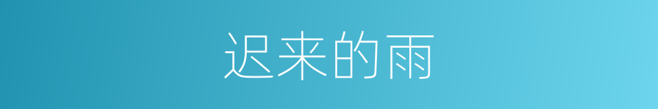 迟来的雨的同义词