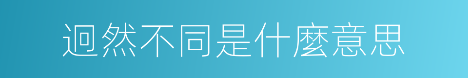 迥然不同是什麼意思的同義詞