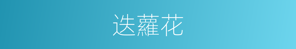 迭蘿花的意思