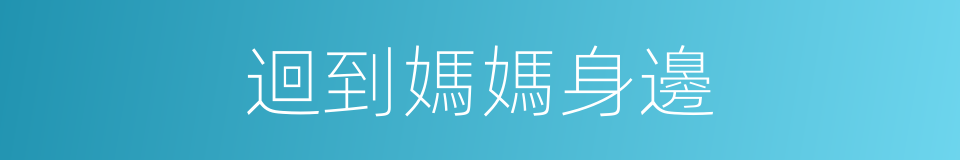 迴到媽媽身邊的同義詞