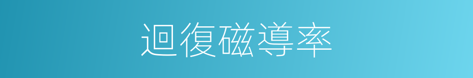 迴復磁導率的同義詞