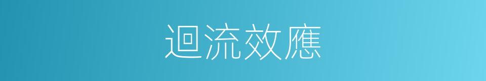 迴流效應的同義詞
