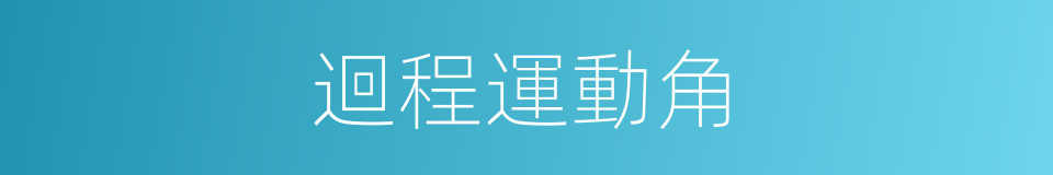 迴程運動角的同義詞
