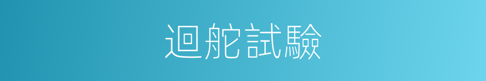 迴舵試驗的同義詞