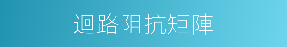 迴路阻抗矩陣的同義詞