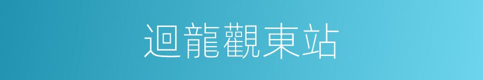 迴龍觀東站的同義詞