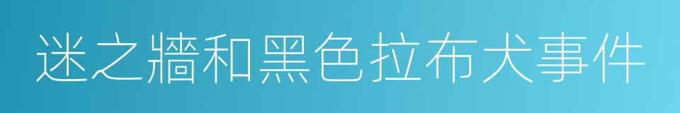 迷之牆和黑色拉布犬事件的同義詞