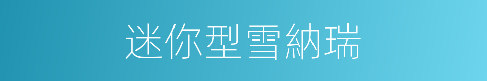 迷你型雪納瑞的同義詞