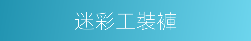 迷彩工裝褲的同義詞