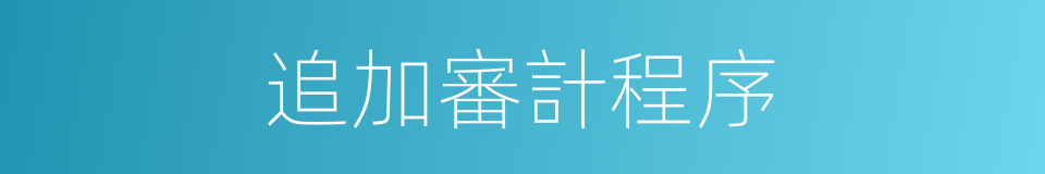 追加審計程序的同義詞