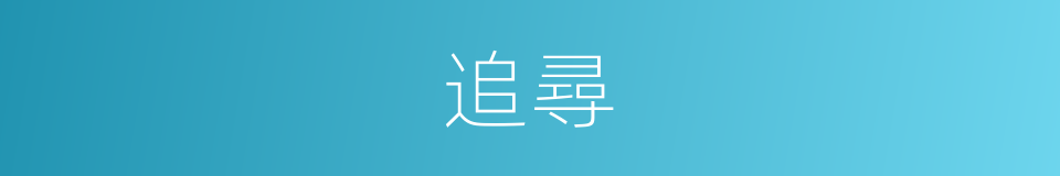 追尋的意思