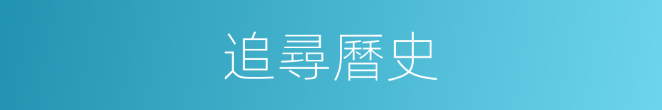 追尋曆史的同義詞