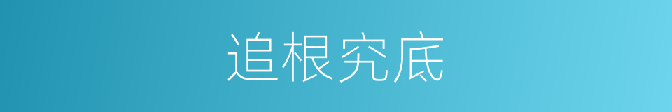 追根究底的意思