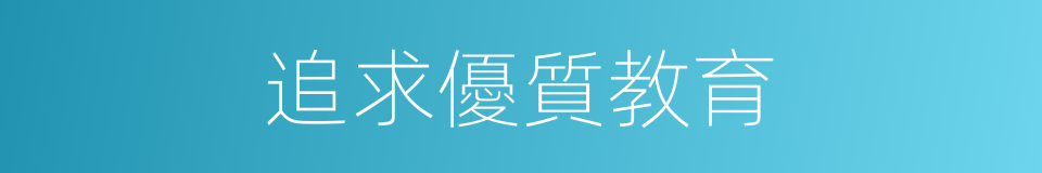 追求優質教育的同義詞