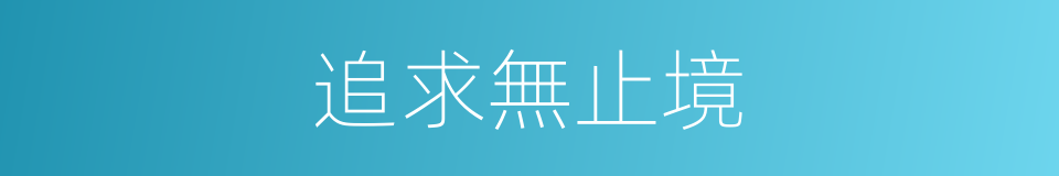 追求無止境的同義詞