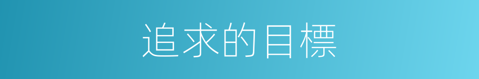 追求的目標的同義詞