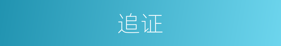 追证的意思
