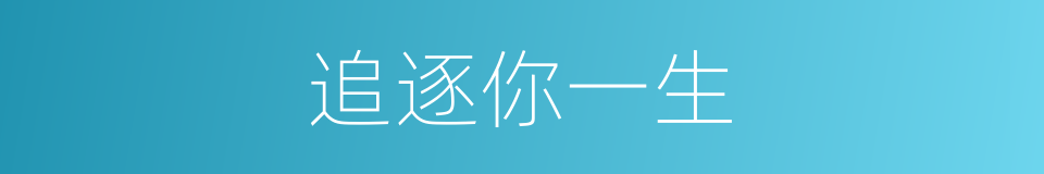 追逐你一生的同义词