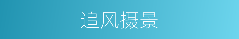 追风摄景的意思