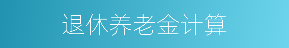 退休养老金计算的同义词