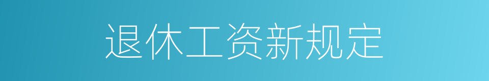 退休工资新规定的同义词