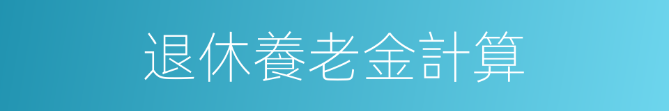 退休養老金計算的同義詞