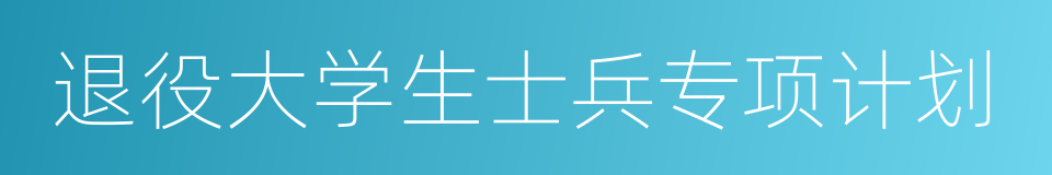 退役大学生士兵专项计划的同义词