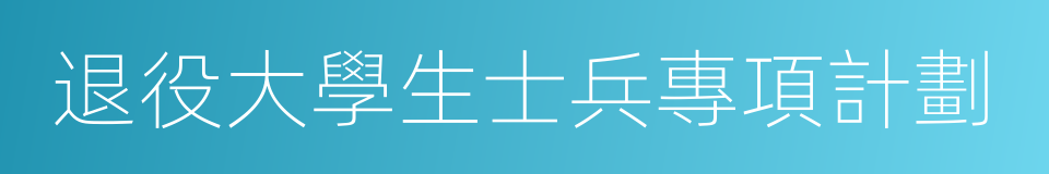 退役大學生士兵專項計劃的同義詞