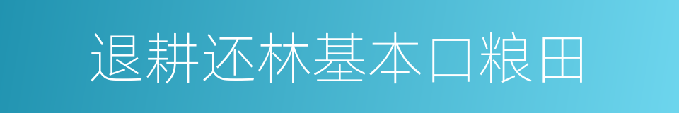 退耕还林基本口粮田的同义词