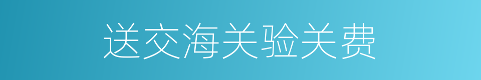 送交海关验关费的同义词