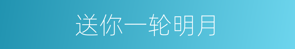 送你一轮明月的同义词