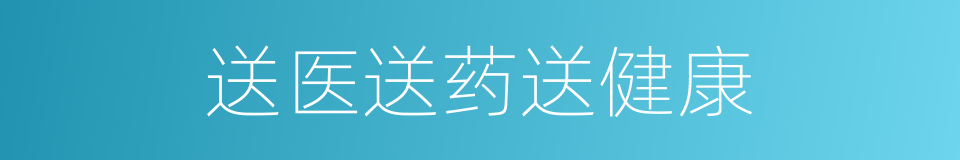 送医送药送健康的同义词