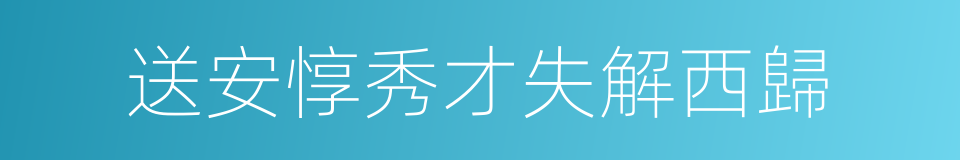 送安惇秀才失解西歸的同義詞