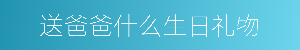 送爸爸什么生日礼物的同义词