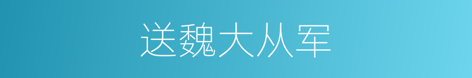 送魏大从军的同义词